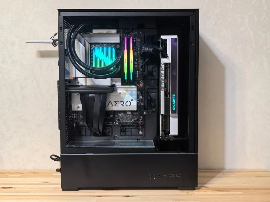 rtx 5070 graphics card installed in a gaming pc
