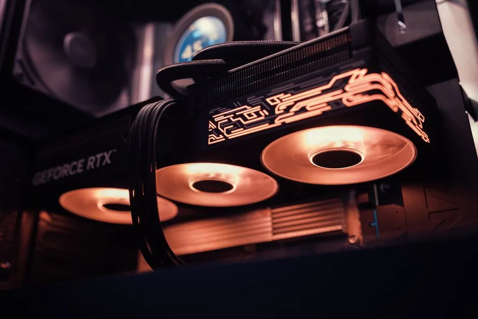 GeForce RTX 5080 graphics card installed in a gaming PC