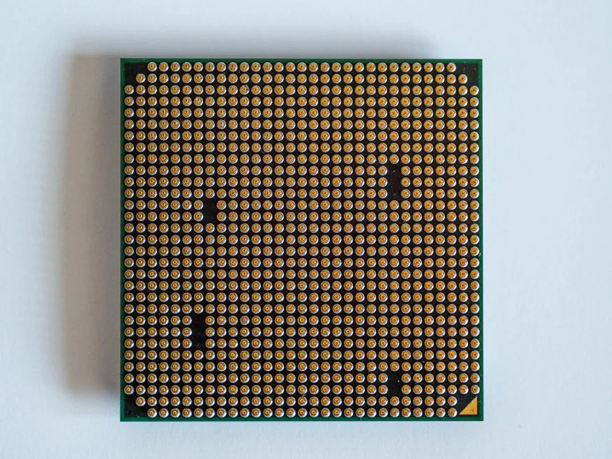 A detailed view of a desktop processor against a clean white backdrop