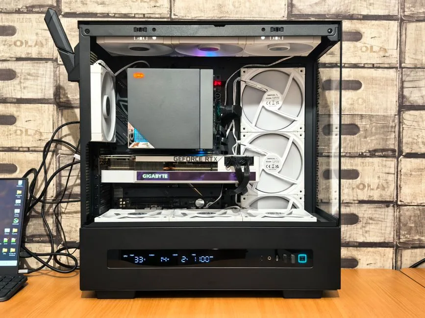 Ryzen 7 9800X3D build components and motherboard close-up