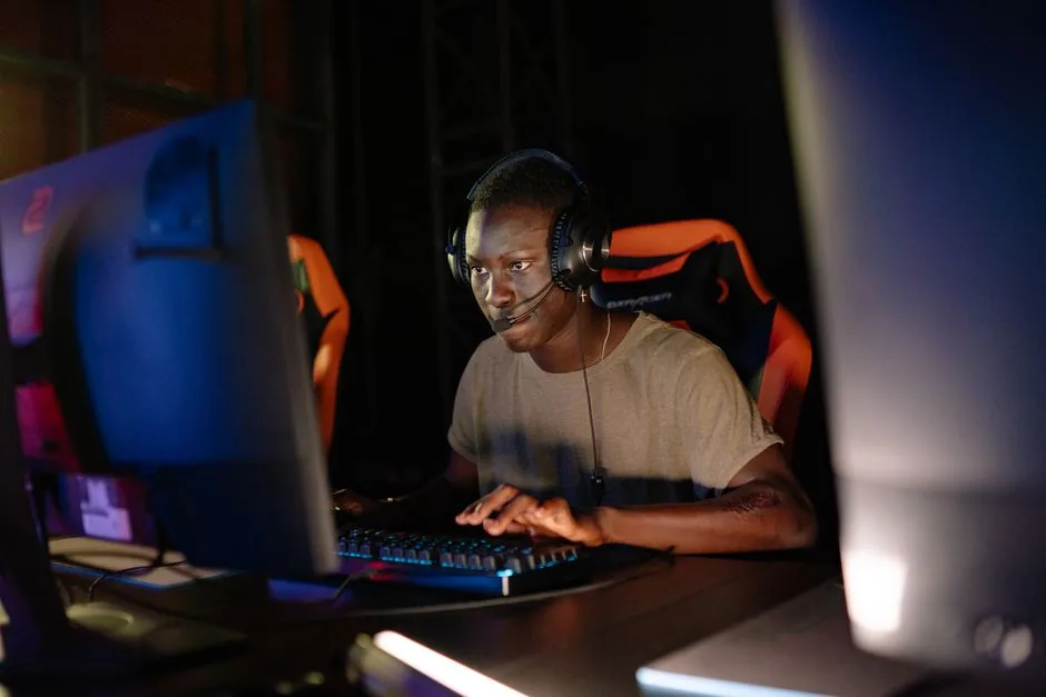 mid-sized tower with a mechanical keyboard and mouse in the foreground