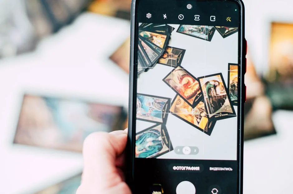 smartphone framing a colorful 4K recording scene