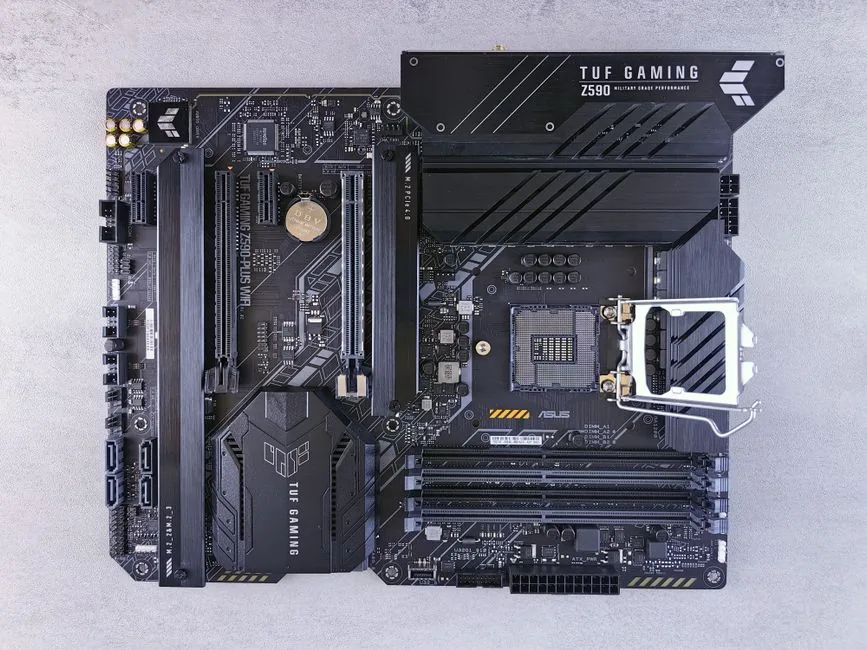 two M.2 slots and rear I/O panel of a gaming motherboard
